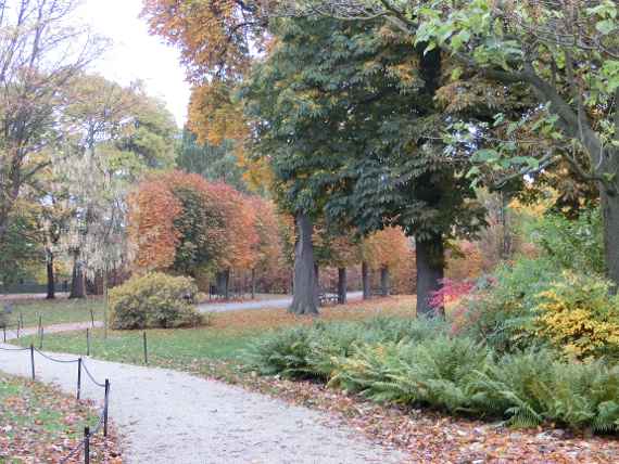 zu sehen ist ein Parkgelände mit einem Schotterweg